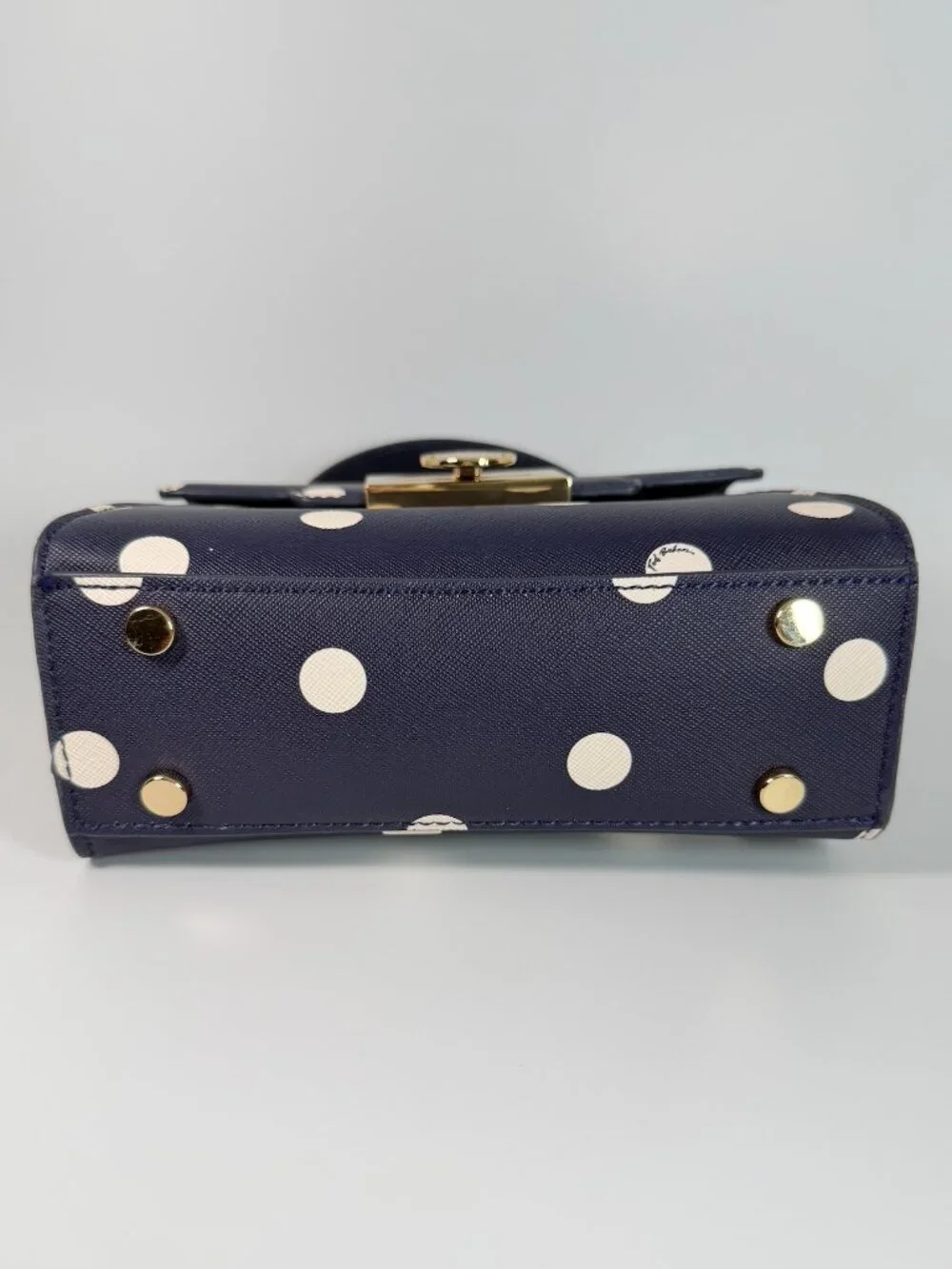 NWT Ted Baker Lili Top Handle Satchel Navy White Polka Dot Crossbody Bag